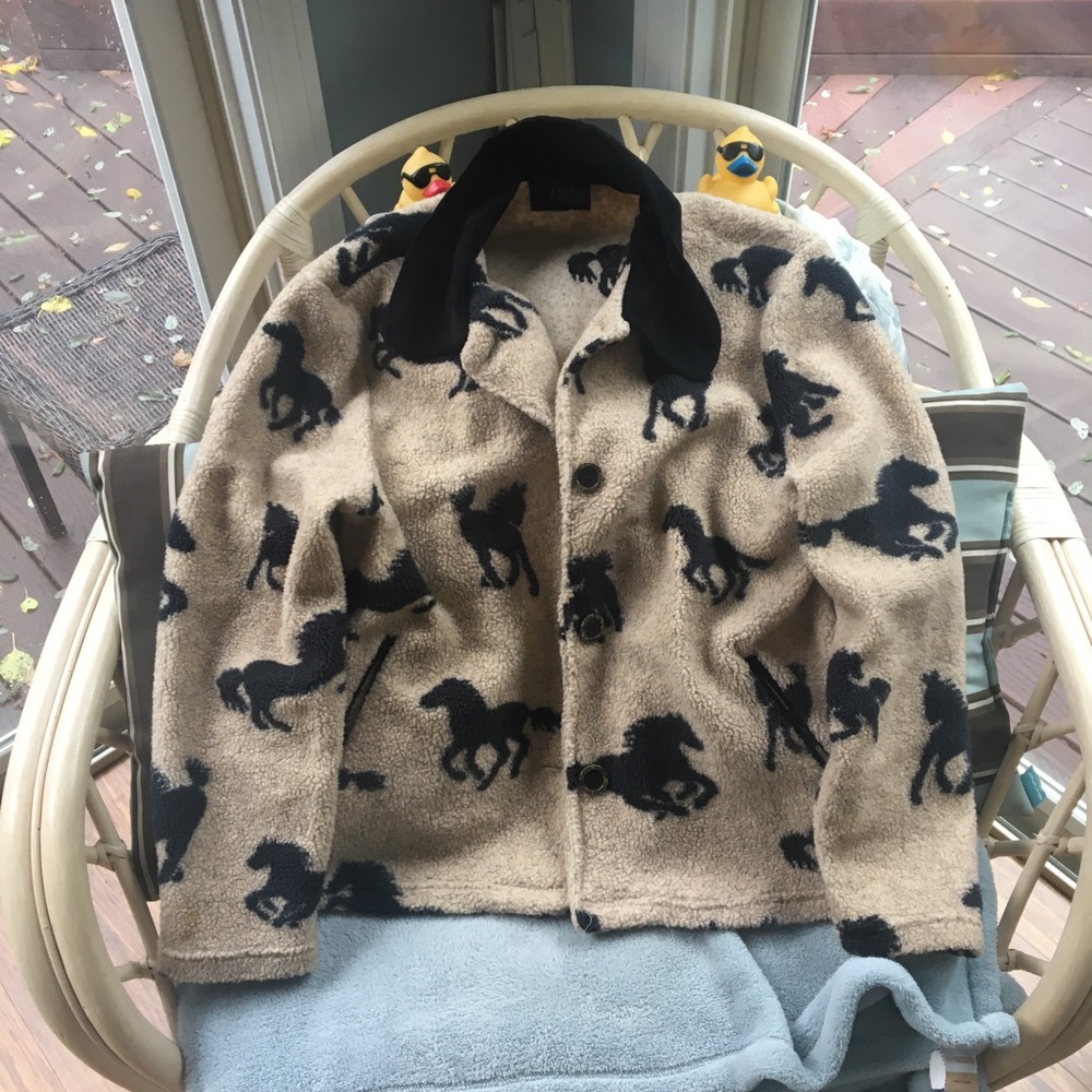 David Paul Berber Fleece Horse Jacket Size M